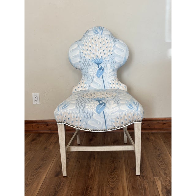 2010s Ambella Home Collection Scalloped Clover-Back Accent Chair in Botanical Floral Print For Sale - Image 5 of 5