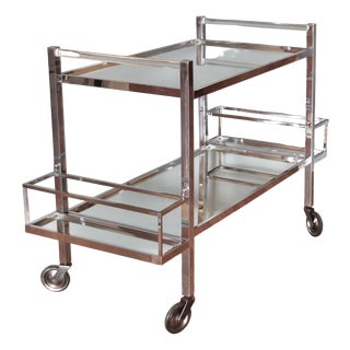 Art Deco Bar Cart attributed to Jacques Adnet, 1930s For Sale