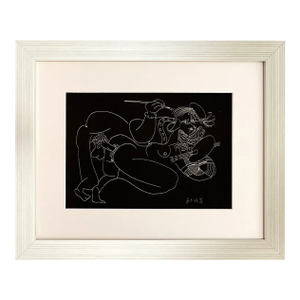 Pablo Picasso Gravure Erotic 2 Dated 3/9/1968 Framed