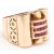 Italian 14kt Rose Gold Retro Ring Ca. 1940. Sculptural Ring with 18 European cut Ruby baguettes - channel set with 2...