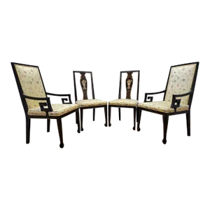 Vintage Hollywood Regency Asian Style Dining Chairs by Karges - Set of 4