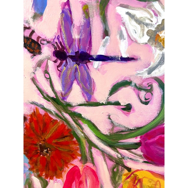 Impressionist "Natures Beauty (And Guccis)" Original Abstract Floral Still Life Painting by Sandy Welch For Sale - Image 3 of 4