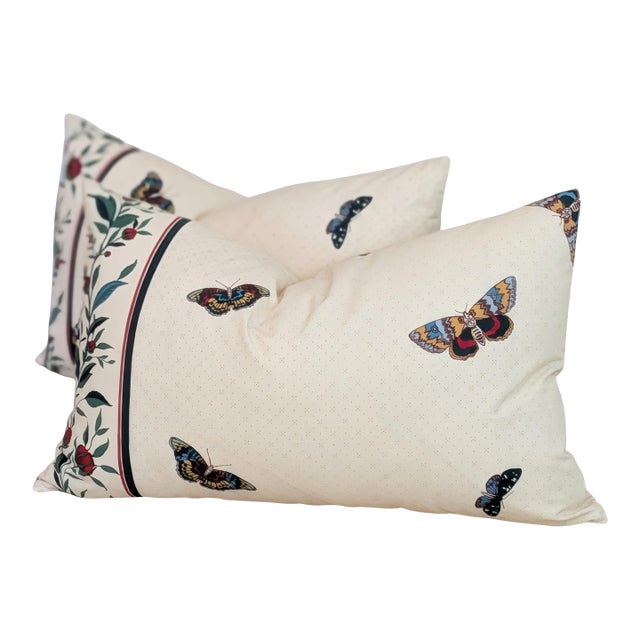 Decors Barbares Papillons Tchekhonine Lumbar Pillows For Sale