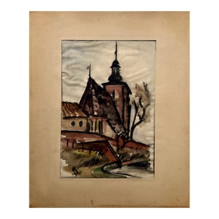 Henry Emil Salloch Original Watercolor on Paper For Sale
