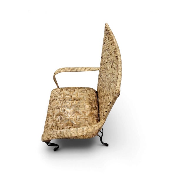 Late 20th Century French Bistro Style Wrought Iron & Maze-Woven Rattan Dining Suite, 5 Pc Set For Sale - Image 11 of 18