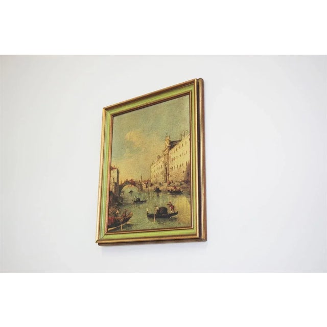 Canvas Landscape Representation of Venice, 1960s, Set of 2 For Sale - Image 4 of 17
