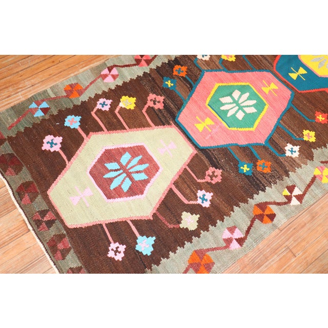 Native American Late 20th Century Turkish Kilim Runner For Sale - Image 3 of 18