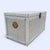 Vintage White Wicker Storage Trunk With Brass Hardware, Coastal, Rattan For Sale - Image 10 of 17