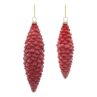 Glass Pine Cone Ornaments (Set of 12) For Sale