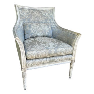 Theodore Alexander Evanna Bergere Style Upholstered Accent Chair For Sale