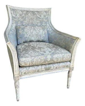 Theodore Alexander Evanna Bergere Style Upholstered Accent Chair