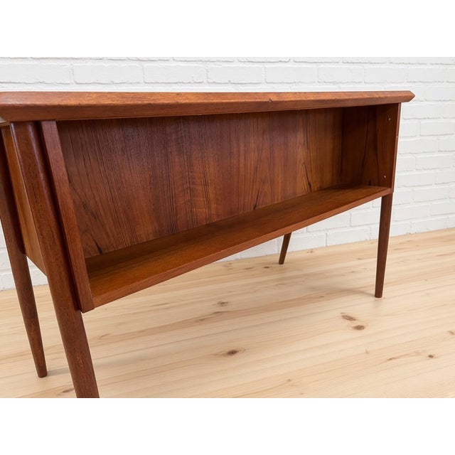 Brown Teak Desk by Gunnar Nielsen for Tibergaard, 1960s For Sale - Image 8 of 11