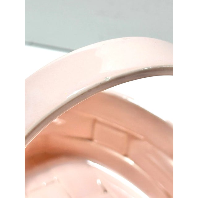 Pink 1970s Italian Woven Pink Porcelain Basket For Sale - Image 8 of 8