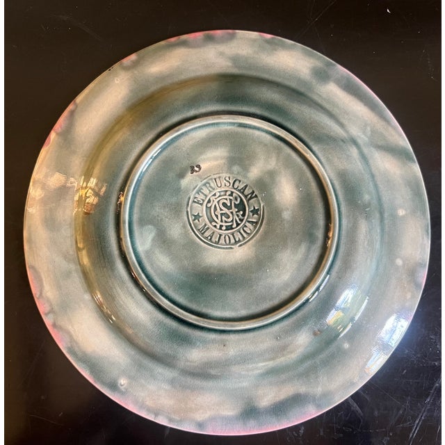 Pink Etruscan Majolica Mable Leaf Wall Plate by Griffin Smith & Hill, 1880's For Sale - Image 8 of 8