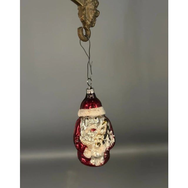 Red 1920's Set of 4 Sant Nicholas Glass Ornaments For Sale - Image 8 of 9