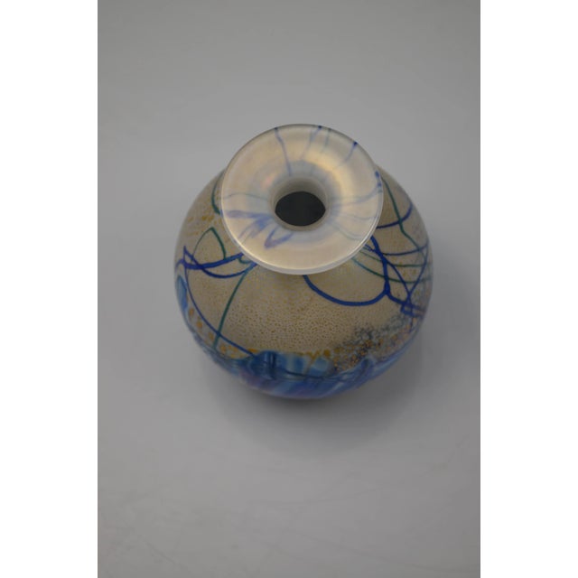 Blue Blue and Golden Blown Glass Perfume Bottle from Isle of Wight Studio, England, 1970s For Sale - Image 8 of 10