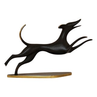 Hagenau Hunting Dog in Brass, 1920s For Sale