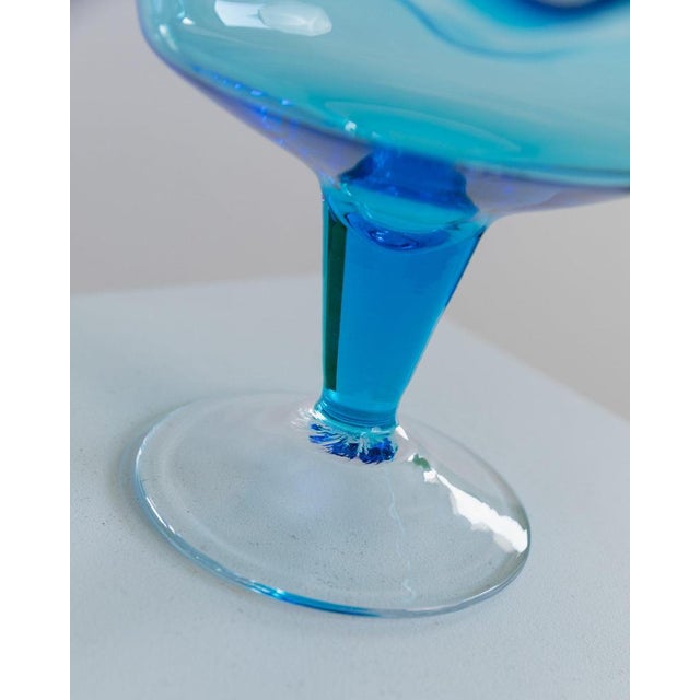 Vintage Murano Glass Bowl in Blue, Italy, 1980s For Sale - Image 5 of 12