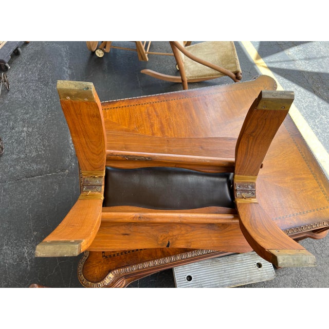 Mid 20th Century Vintage Mid Century Camel Saddle Low Stool, Ottoman For Sale - Image 5 of 10