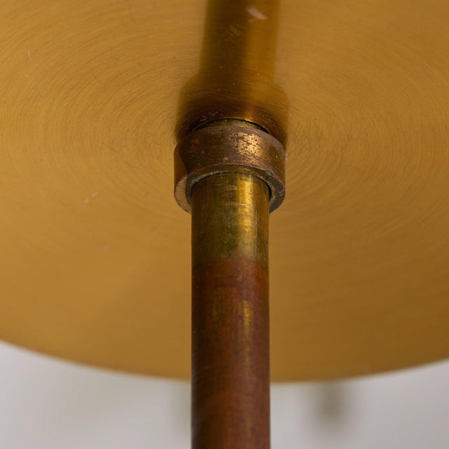 1940s Mid-Century Modern Italian Glass + Brass Chandelier with Star Motifs For Sale - Image 10 of 10