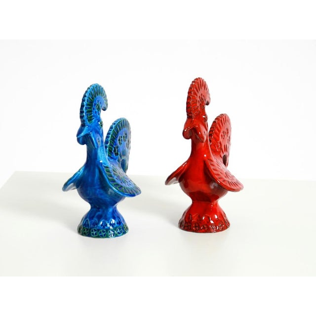 Mid-Century Modern Ceramic Roosters by Aldo Londi for Bitossi, Italy, 1960s, Set of 2 For Sale - Image 3 of 18