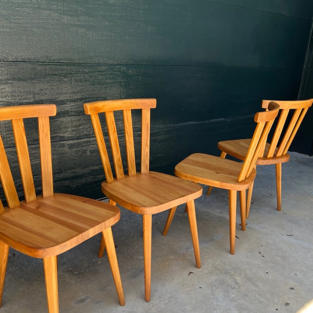 Mid 20th Century Pine Swedish Cottage Dining Chairs - Set of 4 For Sale - Image 10 of 11