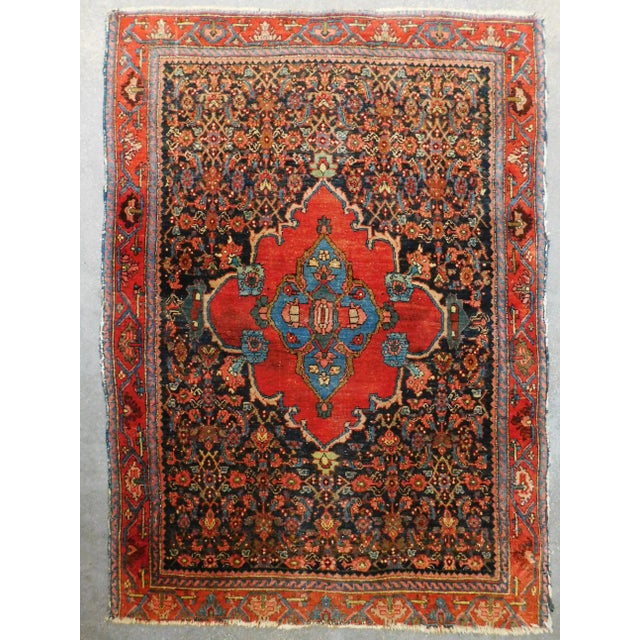 Antique Hand Knotted Persian Bijar Rug - 4'2"x 5' For Sale - Image 13 of 13