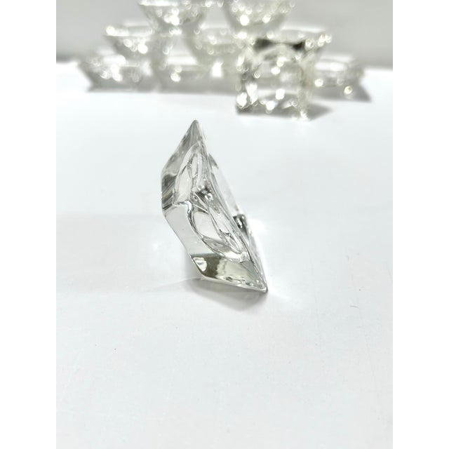 Transparent 1970s Glass Salt Cellars Square Shaped - A Set of 12 For Sale - Image 8 of 8
