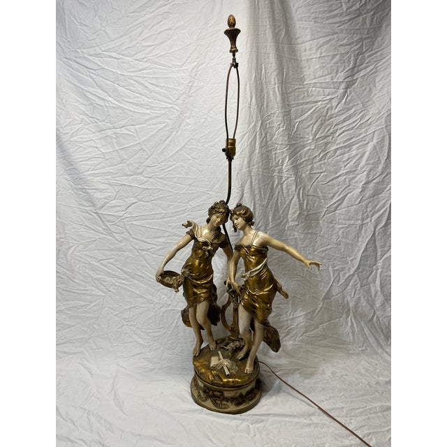 1920s Art Nouveau Signed Moreau Lamp For Sale In New York - Image 6 of 11