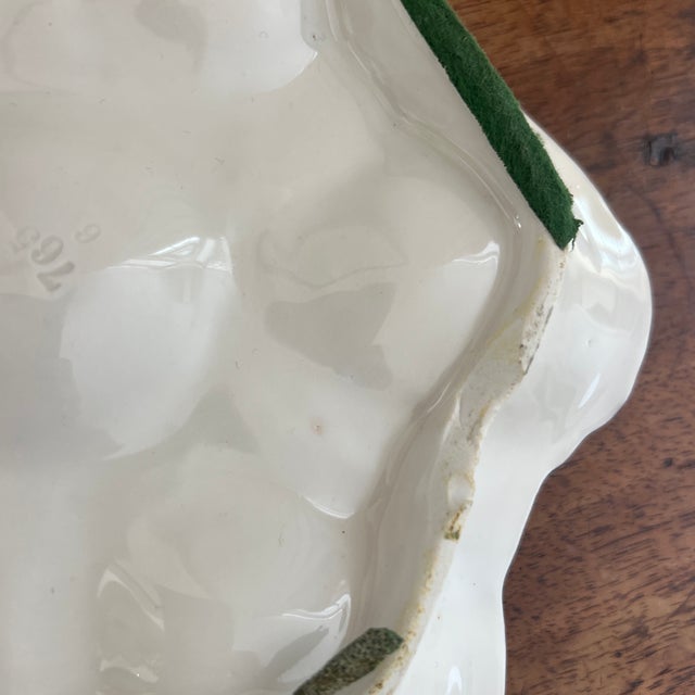 Antique 1800s French Porcelain Blue Center 6 Well Oyster Plates- Set of 3 For Sale - Image 9 of 11