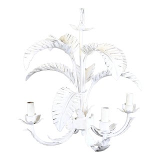 Small Faux Bamboo Leaves Chandelier For Sale