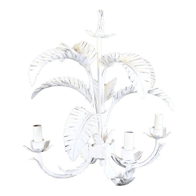 Small Faux Bamboo Leaves Chandelier For Sale