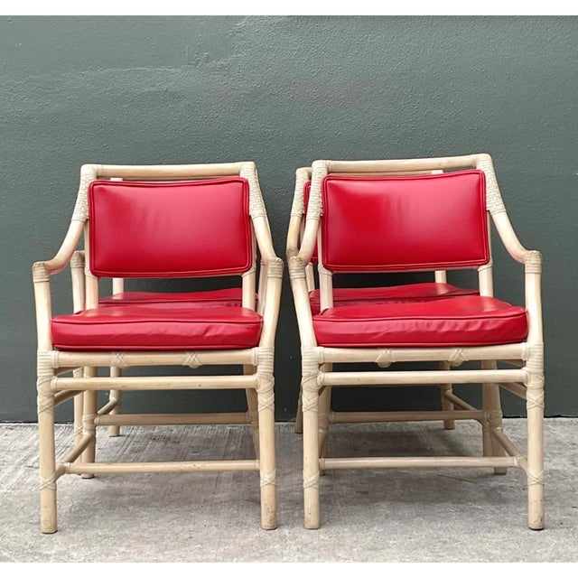 Late 20th Century Vintage McGuire Rattan Dining Chairs - Set of 4 For Sale - Image 5 of 12