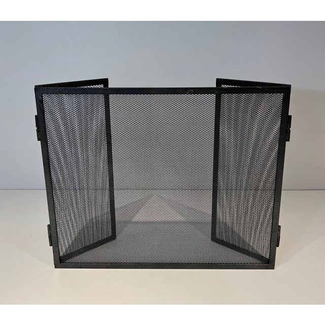 Circa 1970 Steel Fireplace Screen, French For Sale - Image 4 of 8