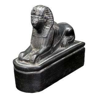 French Slate Sphynx Carving Circa 1920 For Sale