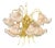 Pink Murano Glass Tulip-Form Brass Chandelier For Sale