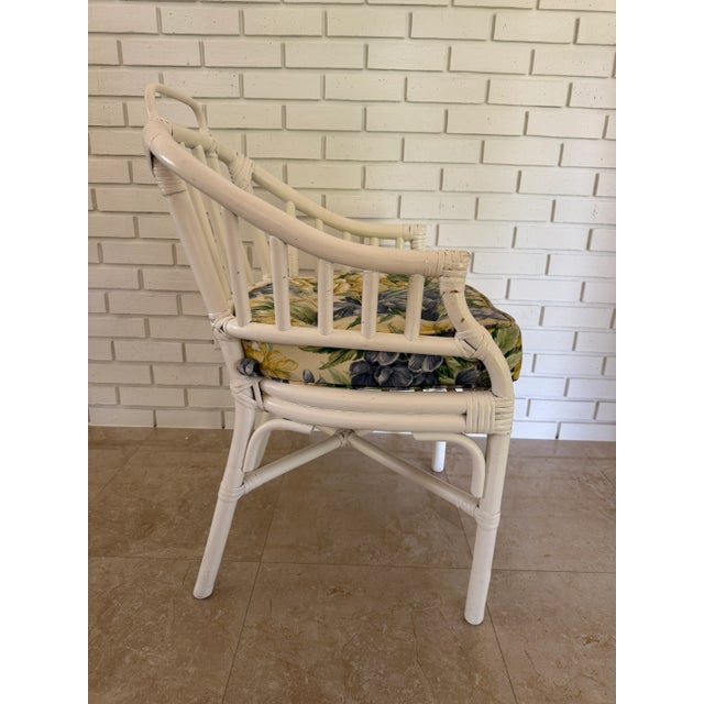 Vintage 1960s McGuire Style Rattan Arm Chair For Sale In Miami - Image 6 of 8