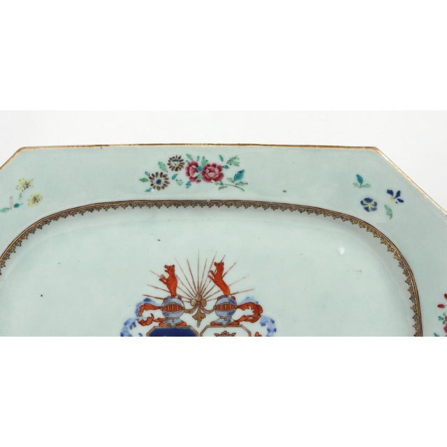 Chinese Export Famille Rose Continental Armorial Marriage Platter Qianlong Period Circa 1760 This handsome rectangular...