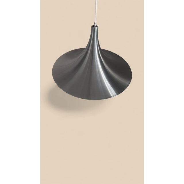 Mid-Century Modern Vintage Silver Pendant Lamp, 1970s For Sale - Image 3 of 8