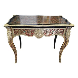 French Boulle Style with Marquetry and Gilt Side Table, 1800 For Sale