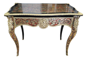 French Boulle Style with Marquetry and Gilt Side Table, 1800