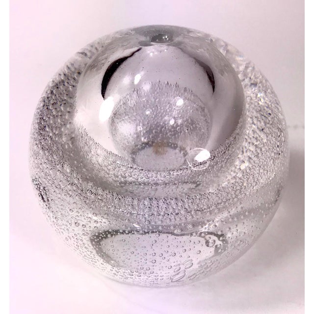 Vintage MidCentury Controlled Bubble Glass Double Orb Vase Chairish