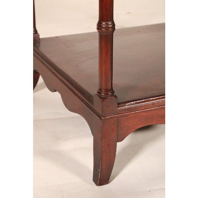 Pair of English Regency Style Mahogany 3 Tier Side Tables For Sale - Image 10 of 11