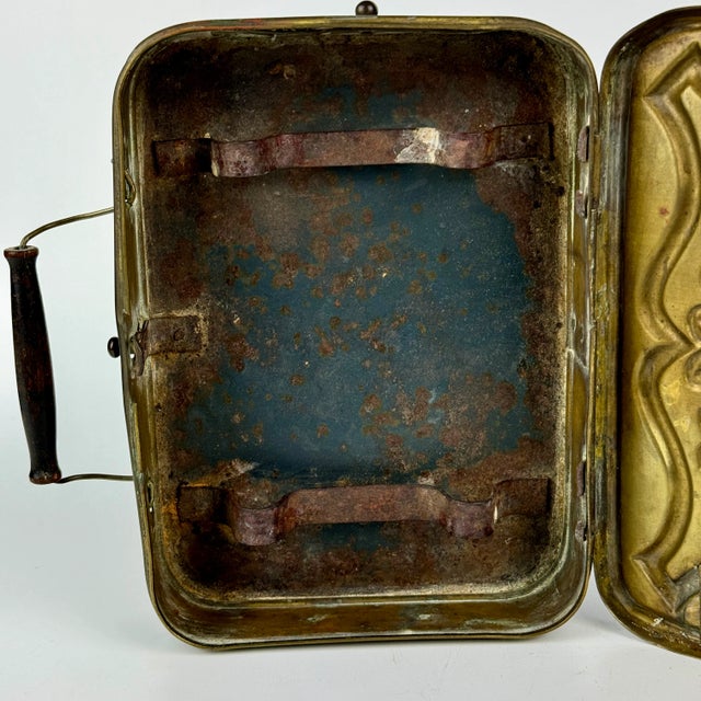 Antique French Metal Portable Chaufferette Coal Box With Wooden Handle to Warm Hands While Tatting C1800's For Sale - Image 11 of 11