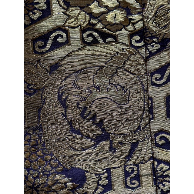 Magnificent Antique Japanese Woven Brocade Kesa Monk's Robe Meiji Period For Sale - Image 10 of 18