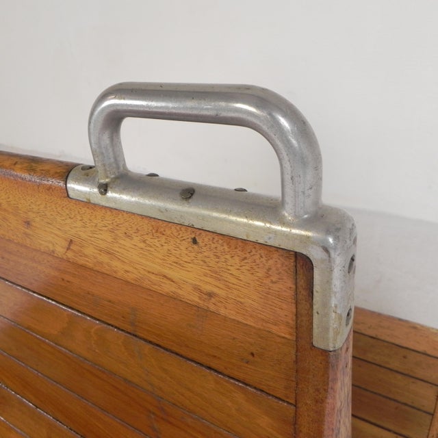 Double-Sided Teak Train Bench, 1930s For Sale - Image 18 of 18