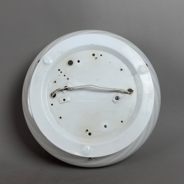 1970s Modernist Milk White Swirl Murano Glass Ceiling Lamp, 1970s For Sale - Image 5 of 11