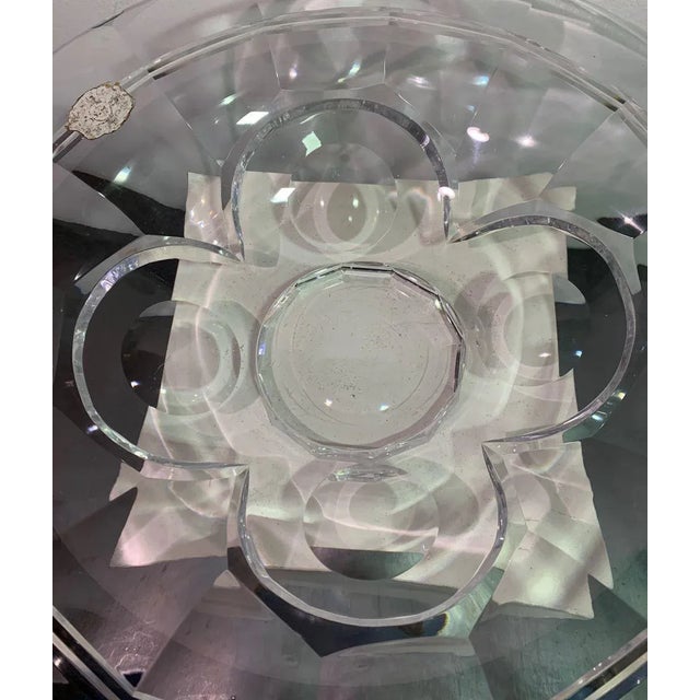 Fruit bowl - glass centerpiece from val st lambert, art deco period. 10 cm h 40 cm diameter. val saint lambert is a glass...