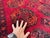 Red Turkmen Bokhara Hand-Knotted Wool Rug - 7'1" X 9'8" For Sale - Image 9 of 11