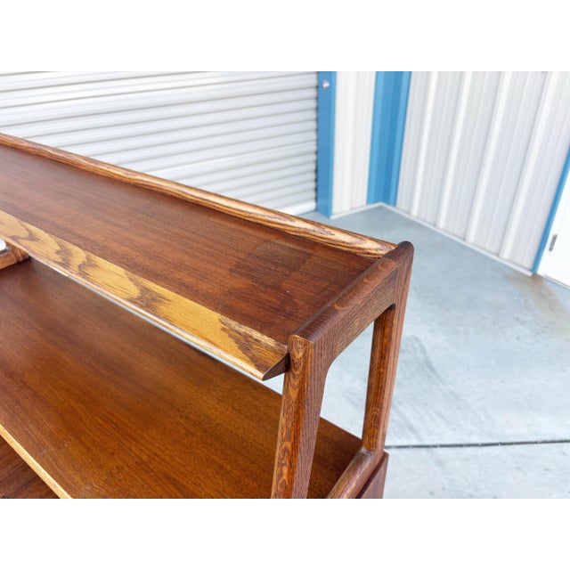 1950s Mid-Century Walnut Wall Unit Secretary Desk & Bookcase by Saginaw Furniture For Sale - Image 18 of 18